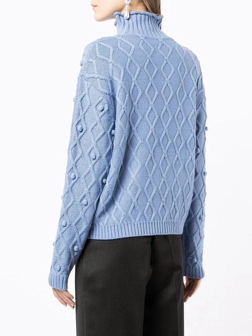 Shrimps Blue 'Cornelia' Bobble Logo Jumper Clothing 6 Shrimps Blue 'Cornelia' Bobble Logo Jumper Clothing