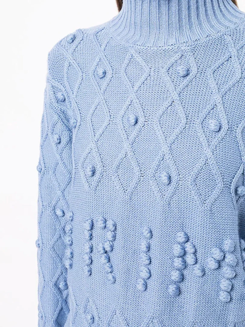 Shrimps Blue 'Cornelia' Bobble Logo Jumper Clothing 7 Shrimps Blue 'Cornelia' Bobble Logo Jumper Clothing