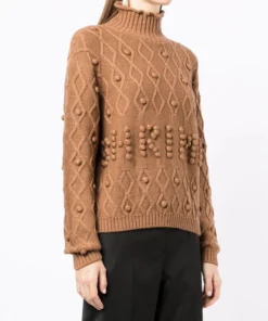 Shrimps Clothing Brown 'Cornelia' Bobble Logo Jumper 9 Shrimps Clothing Brown 'Cornelia' Bobble Logo Jumper