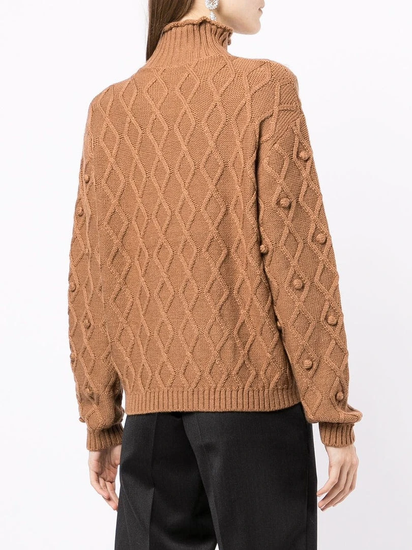 Shrimps Clothing Brown 'Cornelia' Bobble Logo Jumper 6 Shrimps Clothing Brown 'Cornelia' Bobble Logo Jumper