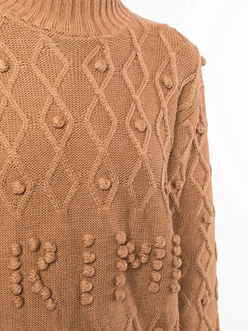 Shrimps Clothing Brown 'Cornelia' Bobble Logo Jumper 7 Shrimps Clothing Brown 'Cornelia' Bobble Logo Jumper