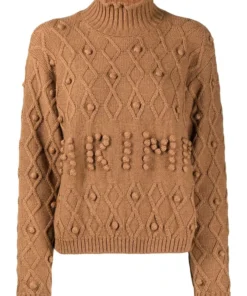 Shrimps Clothing Brown 'Cornelia' Bobble Logo Jumper