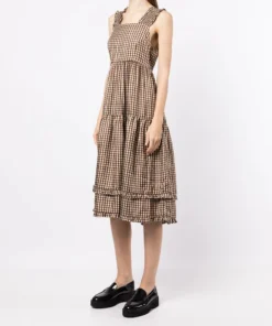 Shrimps 'Luna' Gingham Midi Dress