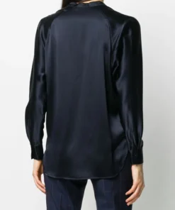 Vince New In Navy 'Silk Open Front Blouse'