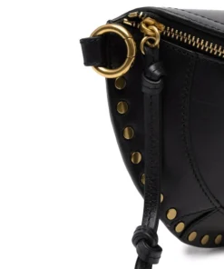 Isabel Marant Black 'Skano' Studded Clutch Bag Bags