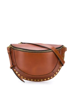 Isabel Marant Bags Brown 'Skano' Studded Clutch Bag
