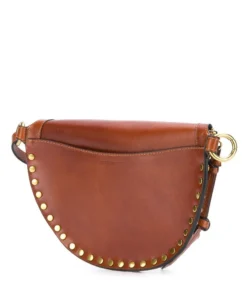 Isabel Marant Bags Brown 'Skano' Studded Clutch Bag