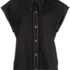 Ganni Black 'Sleeveless Buttoned Shirt'