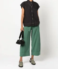 Ganni Black 'Sleeveless Buttoned Shirt'