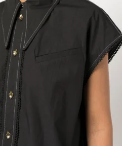 Ganni Black 'Sleeveless Buttoned Shirt'