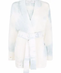 Golden Goose Clothing'Slogan Belted Distressed Knit Cardigan'