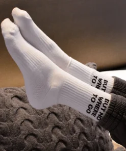Soxygen Unisex White ‘But Nowhere To Go’ Classic Socks Accessories