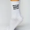 Soxygen Unisex White ‘But Nowhere To Go’ Classic Socks Accessories