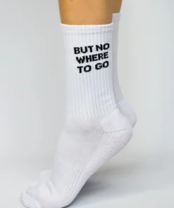 Soxygen Unisex White ‘But Nowhere To Go’ Classic Socks Accessories