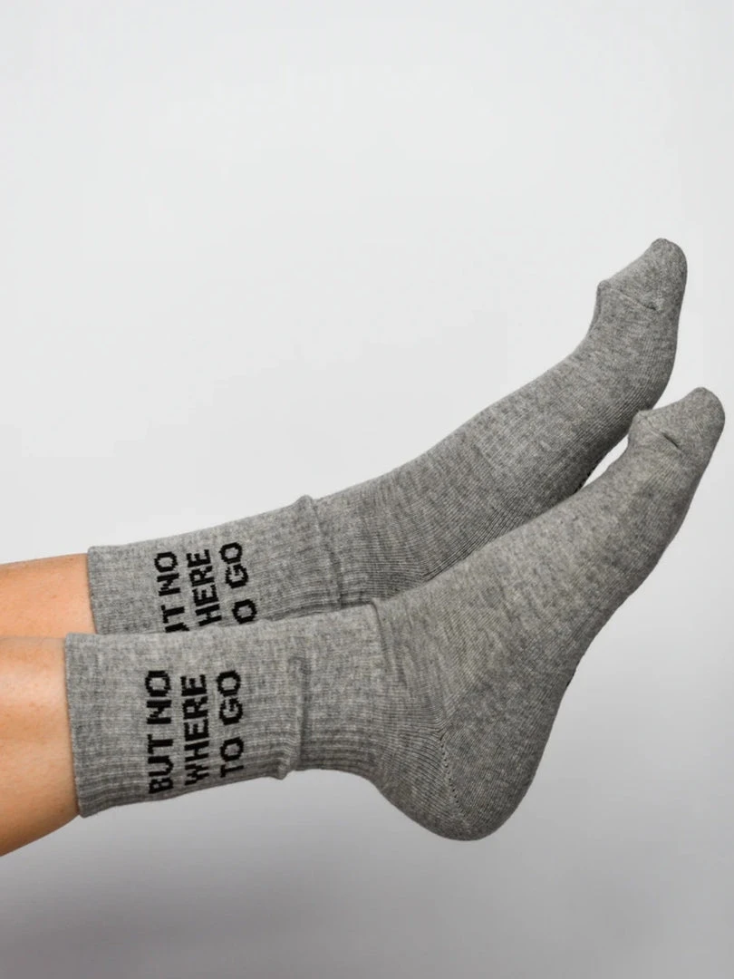 Soxygen Unisex Grey ‘But Nowhere To Go’ Classic Socks Accessories 3 Soxygen Unisex Grey ‘But Nowhere To Go’ Classic Socks Accessories