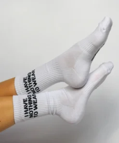 Soxygen Unisex White ‘I Have Nothing To Wear’ Classic Socks Accessories
