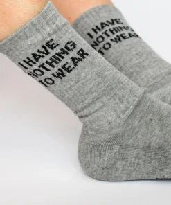 Soxygen Accessories Unisex Grey ‘I Have Nothing To Wear’ Classic Socks