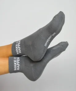 Soxygen Unisex Grey ‘Make It Happen’ Ankle Socks