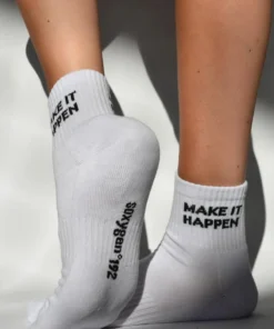 Soxygen Accessories Unisex White ‘Make It Happen’ Ankle Socks