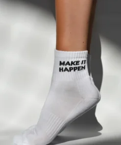 Soxygen Accessories Unisex White ‘Make It Happen’ Ankle Socks