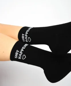Soxygen Unisex Black ‘Shit Happens’ Classic Socks Accessories