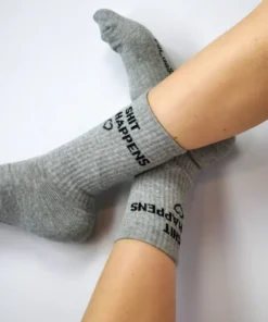 Soxygen Unisex Grey ‘Shit Happens’ Classic Socks