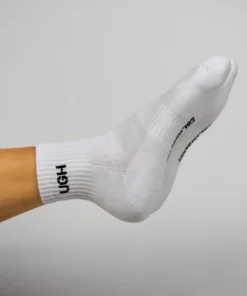 Soxygen Unisex White ‘Ugh’ Ankle Socks Accessories