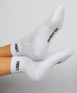Soxygen Unisex White ‘Ugh’ Ankle Socks Accessories