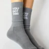 Soxygen Accessories Unisex Grey ‘You Got This’ Classic Socks
