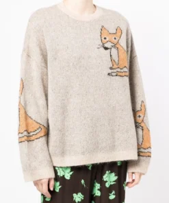 Stella Nova Clothing Beige 'Adelin' Fox Sweater 19 Stella Nova Clothing Beige 'Adelin' Fox Sweater