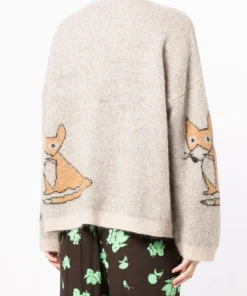 Stella Nova Clothing Beige 'Adelin' Fox Sweater 20 Stella Nova Clothing Beige 'Adelin' Fox Sweater
