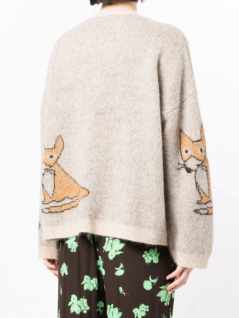 Stella Nova Clothing Beige 'Adelin' Fox Sweater 11 Stella Nova Clothing Beige 'Adelin' Fox Sweater