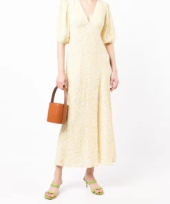 Rixo London 'Steph' Floral Tie Back Midi Dress