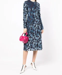 Stine Goya 'Ellie' Floral Velvet Midi Dress Clothing
