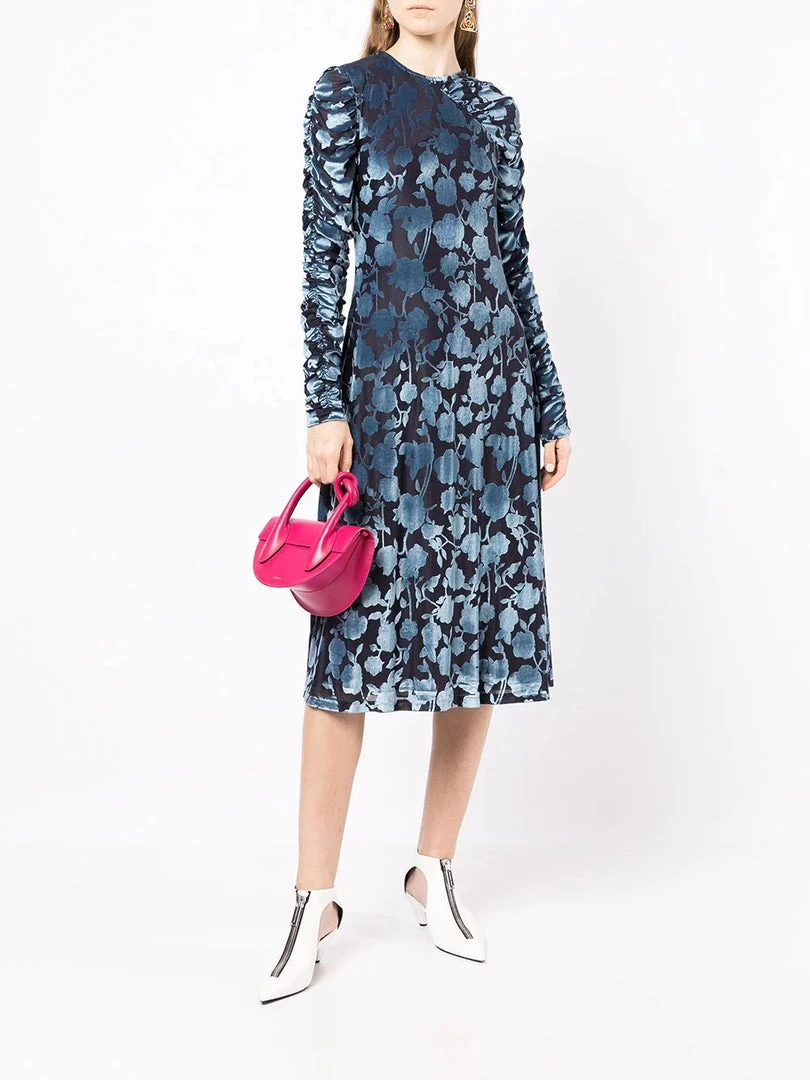 Stine Goya 'Ellie' Floral Velvet Midi Dress Clothing 4 Stine Goya 'Ellie' Floral Velvet Midi Dress Clothing