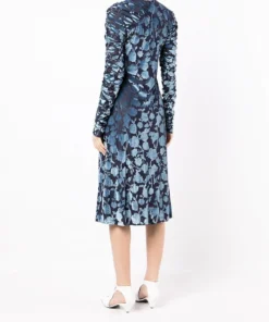 Stine Goya 'Ellie' Floral Velvet Midi Dress Clothing 10 Stine Goya 'Ellie' Floral Velvet Midi Dress Clothing