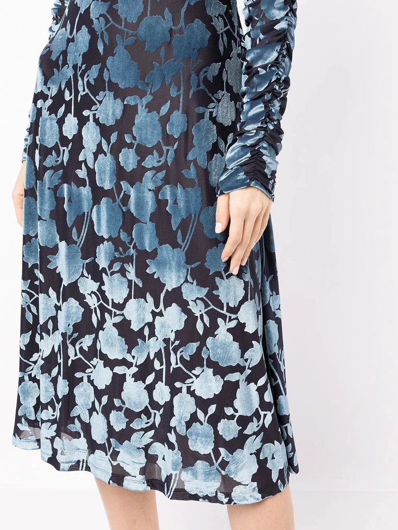 Stine Goya 'Ellie' Floral Velvet Midi Dress Clothing 7 Stine Goya 'Ellie' Floral Velvet Midi Dress Clothing