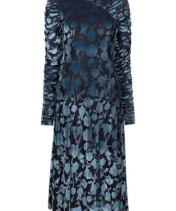 Stine Goya 'Ellie' Floral Velvet Midi Dress Clothing