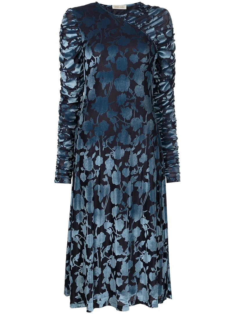 Stine Goya 'Ellie' Floral Velvet Midi Dress Clothing 3 Stine Goya 'Ellie' Floral Velvet Midi Dress Clothing