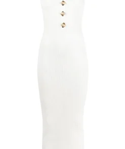 Self Portrait 'Strapless Ribbed Knit Midi Dress'