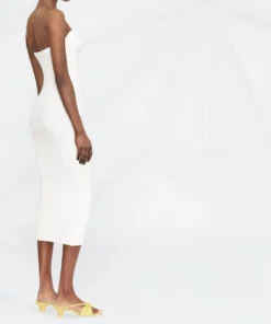 Self Portrait 'Strapless Ribbed Knit Midi Dress'