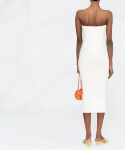 Self Portrait 'Strapless Ribbed Knit Midi Dress'