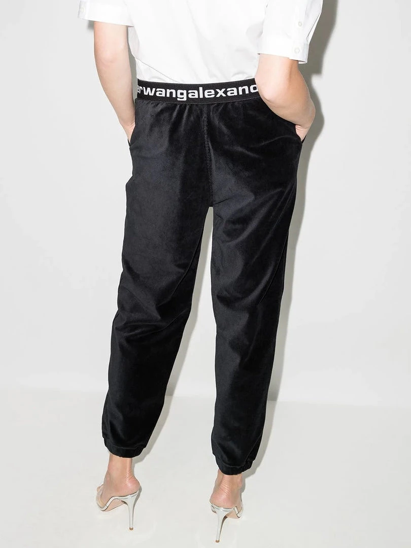 Alexanderwang.t Clothing Black ‘Stretch Corduroy Logo Sweatpants’ 5 Alexanderwang.t Clothing Black ‘Stretch Corduroy Logo Sweatpants’