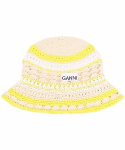 Ganni ‘Striped Crochet Bucket Hat’