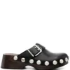 Ganni Black 'Studded Buckle Clogs'
