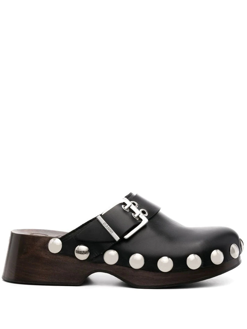 Ganni Black 'Studded Buckle Clogs' 3 Ganni Black 'Studded Buckle Clogs'