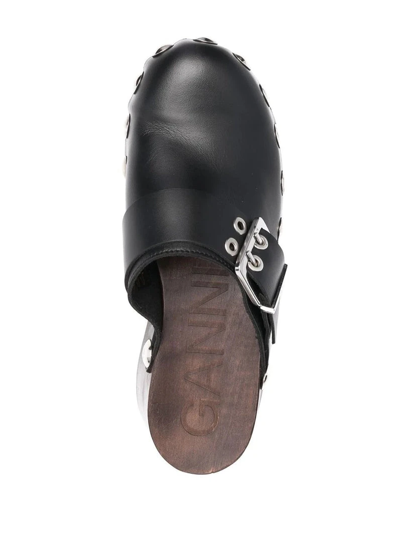 Ganni Black 'Studded Buckle Clogs' 6 Ganni Black 'Studded Buckle Clogs'