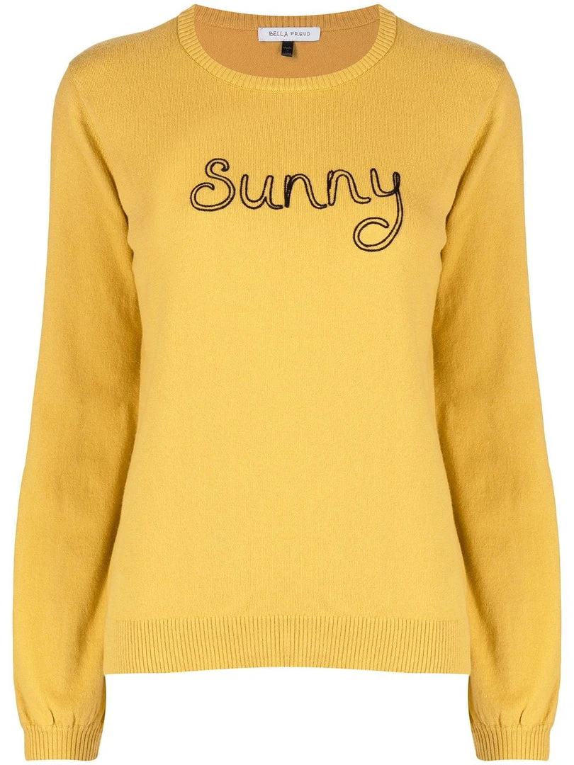 Bella Freud 'Sunny' Slogan Knitted Sweater 3 Bella Freud 'Sunny' Slogan Knitted Sweater
