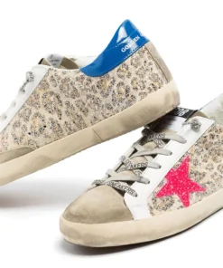 Golden Goose Shoes ‘Super-Star’ Distressed Leopard Sneakers