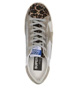 Golden Goose ‘Super-Star’ Silver Leopard Tongue Sneakers